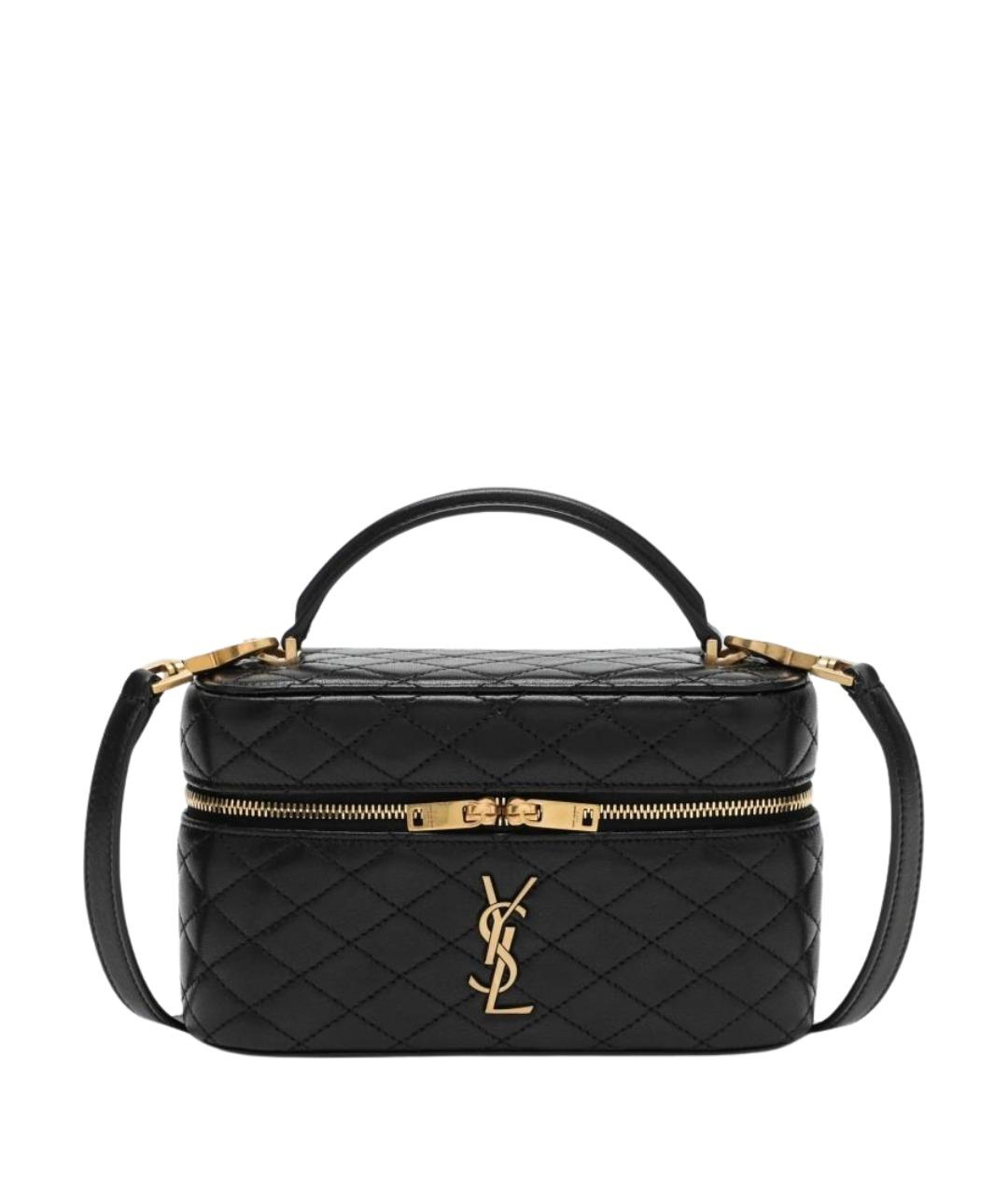 SAINT LAURENT Черная кожаная сумка через плечо, фото 1