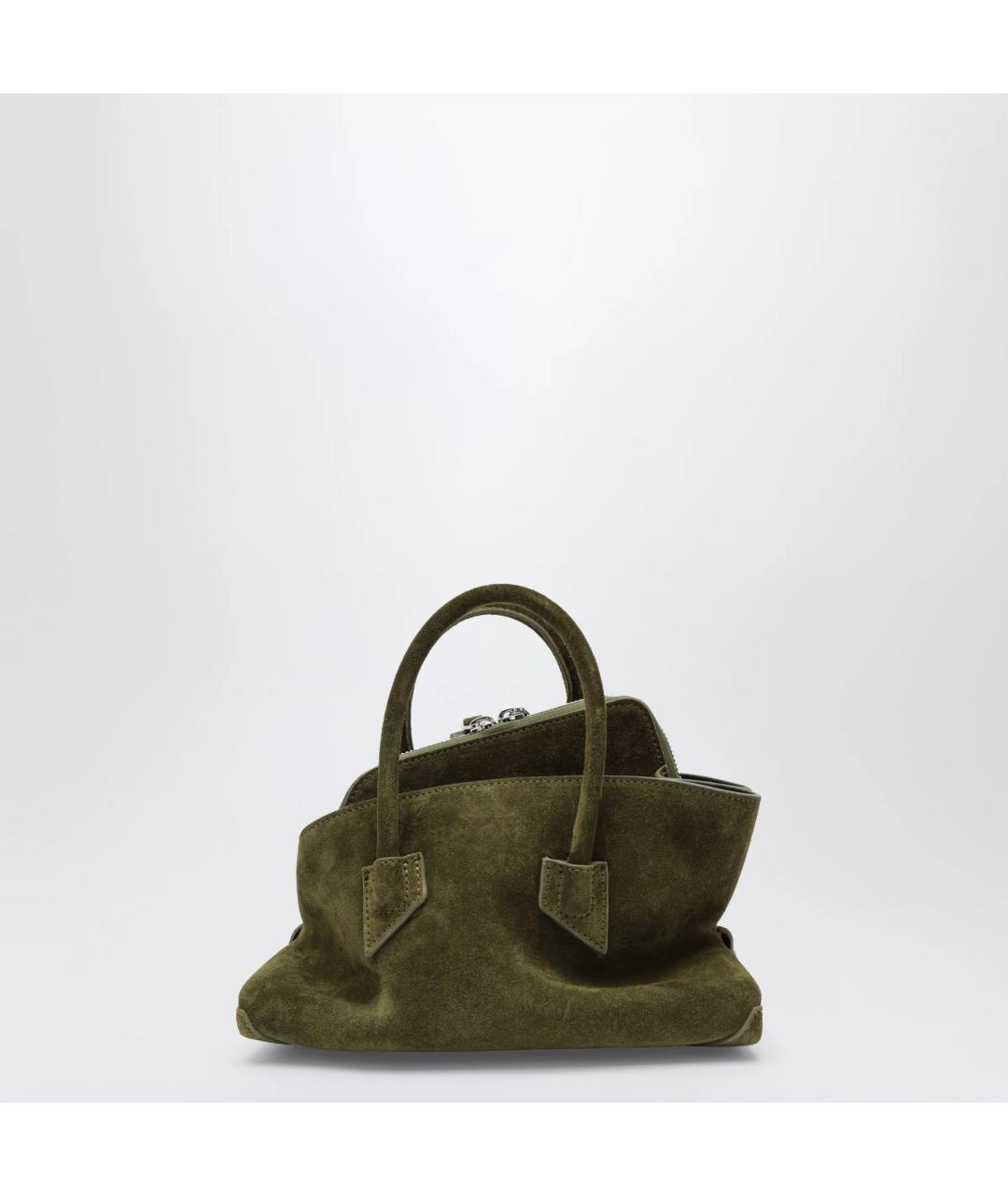 THE ATTICO Зеленая замшевая сумка тоут, фото 2