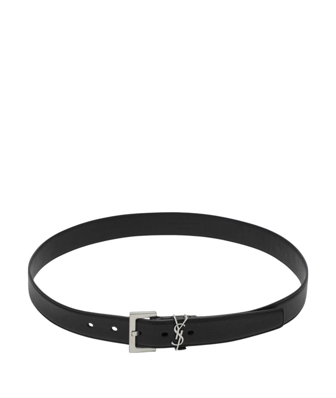 SAINT LAURENT Черный кожаный ремень, фото 1