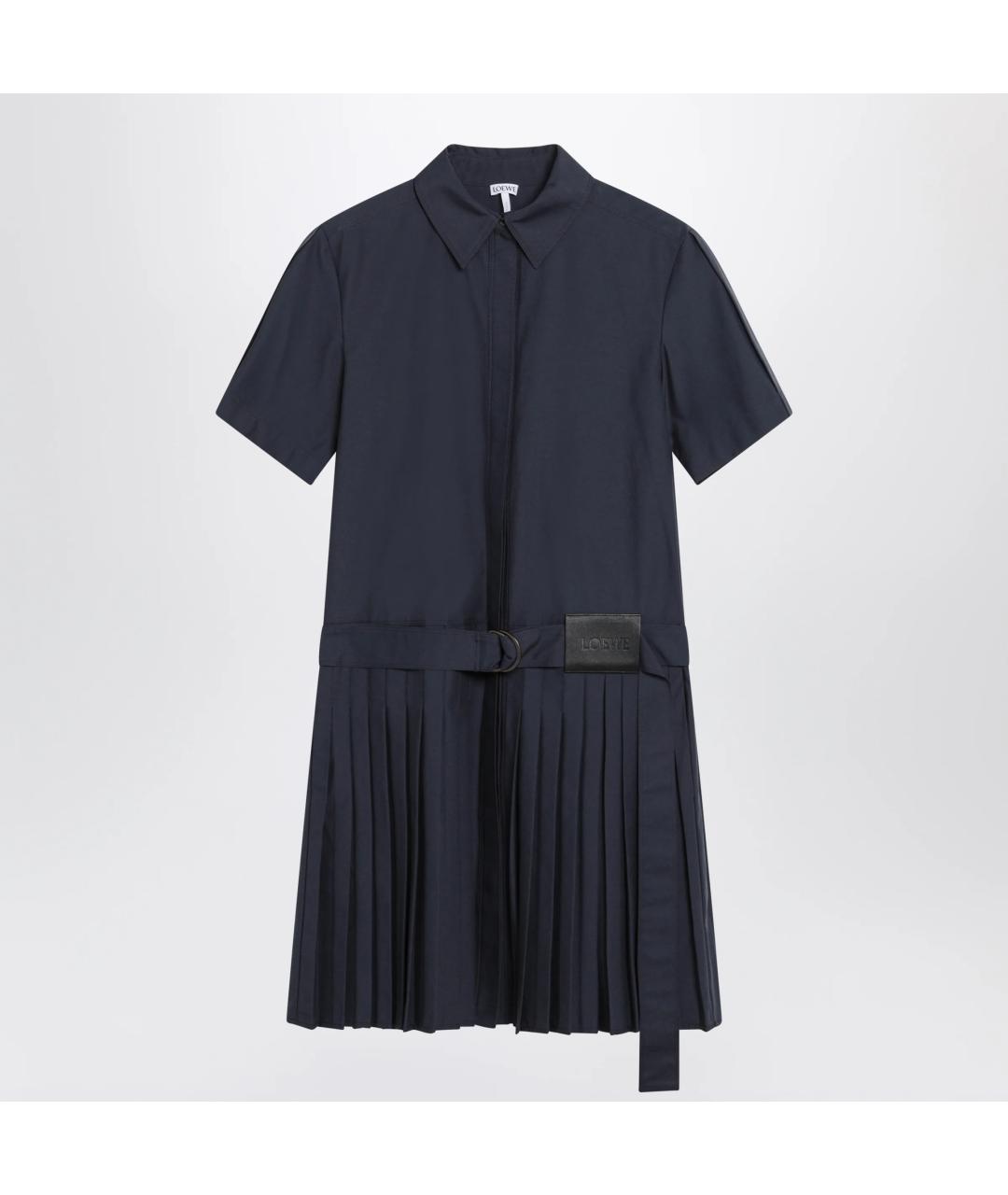 LOEWE Темно-синее хлопковое повседневное платье, фото 3