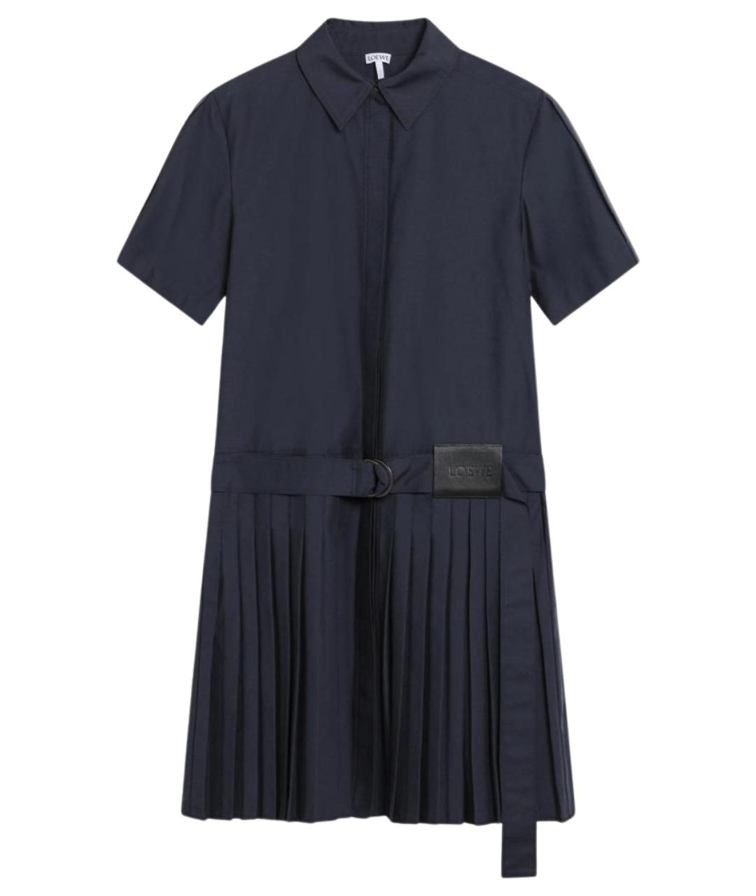 LOEWE Темно-синее хлопковое повседневное платье, фото 1