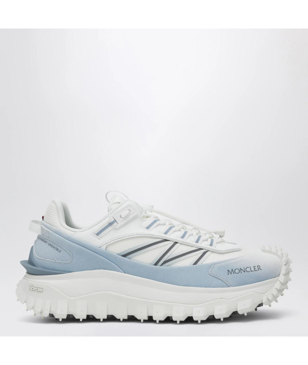 MONCLER Белые синтетические низкие кроссовки / кеды, фото 3