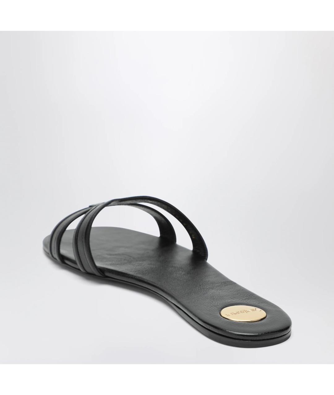 SAINT LAURENT Черные кожаные шлепанцы, фото 2