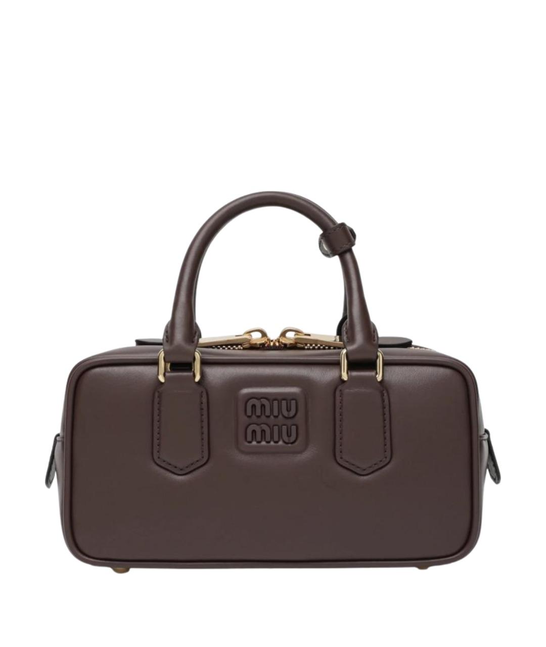 MIU MIU Коричневая кожаная сумка тоут, фото 1