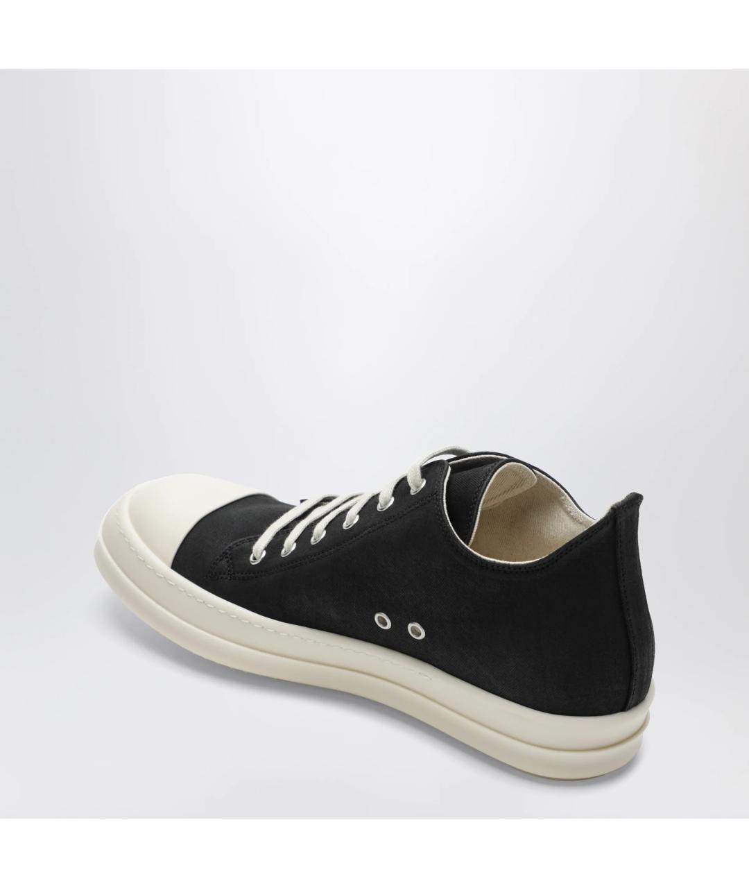 RICK OWENS DRKSHDW Черные текстильные низкие кроссовки / кеды, фото 2