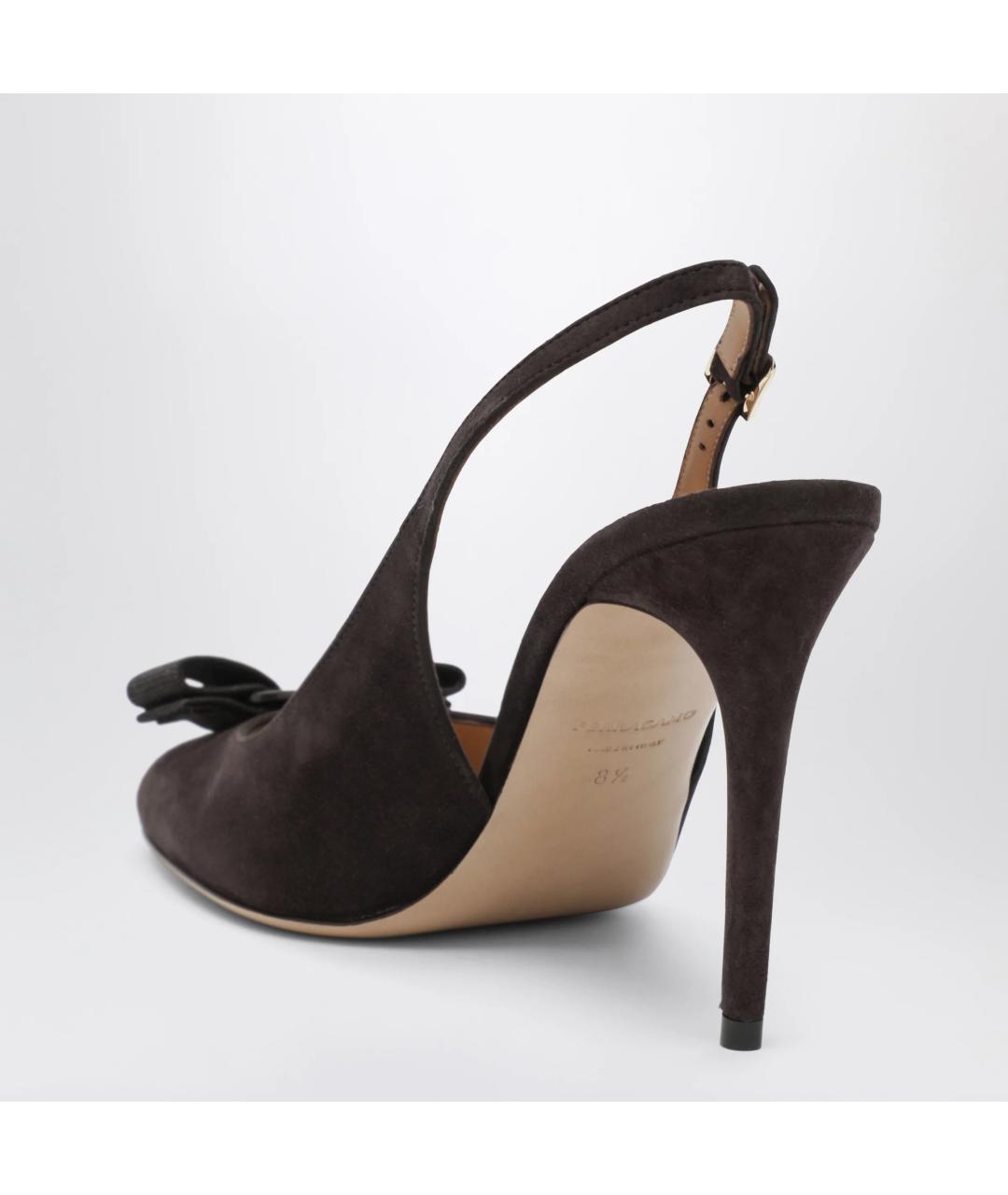 FERRAGAMO Коричневые замшевые туфли, фото 2