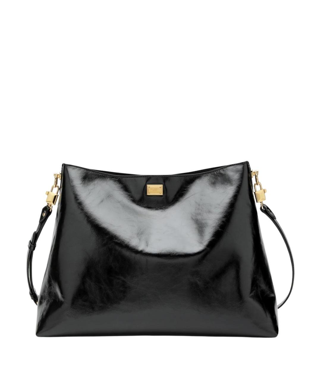 DOLCE&GABBANA Черная кожаная сумка через плечо, фото 1