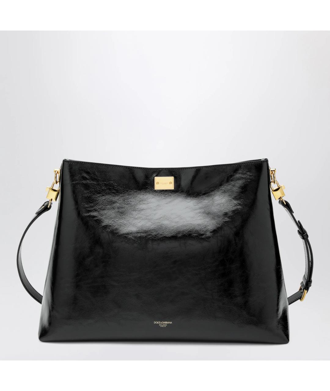 DOLCE&GABBANA Черная кожаная сумка через плечо, фото 2