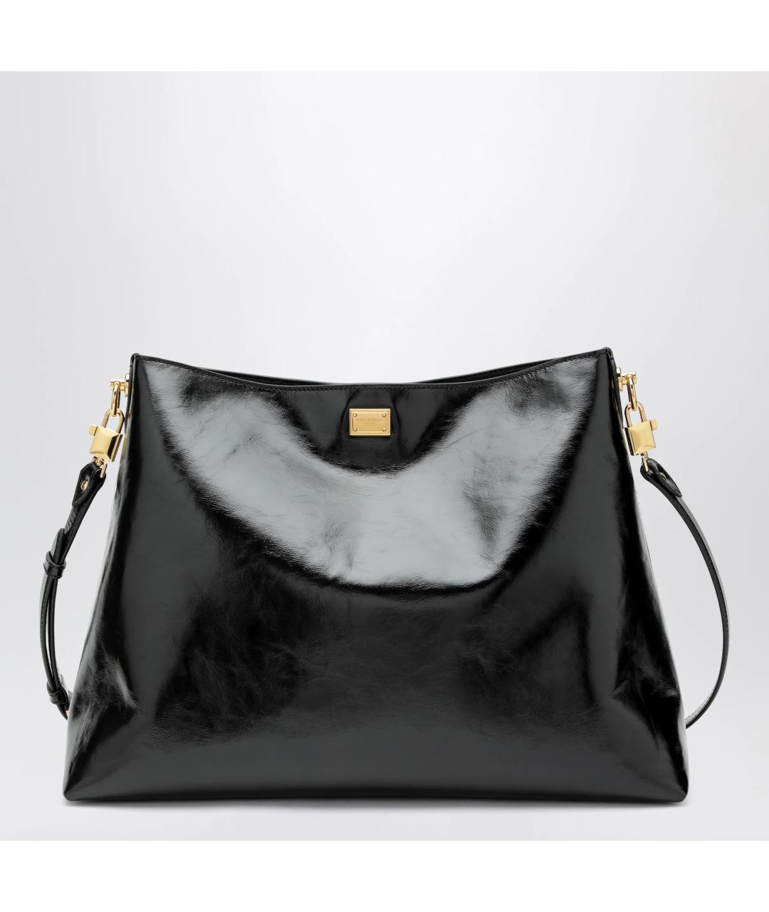 DOLCE&GABBANA Черная кожаная сумка через плечо, фото 3