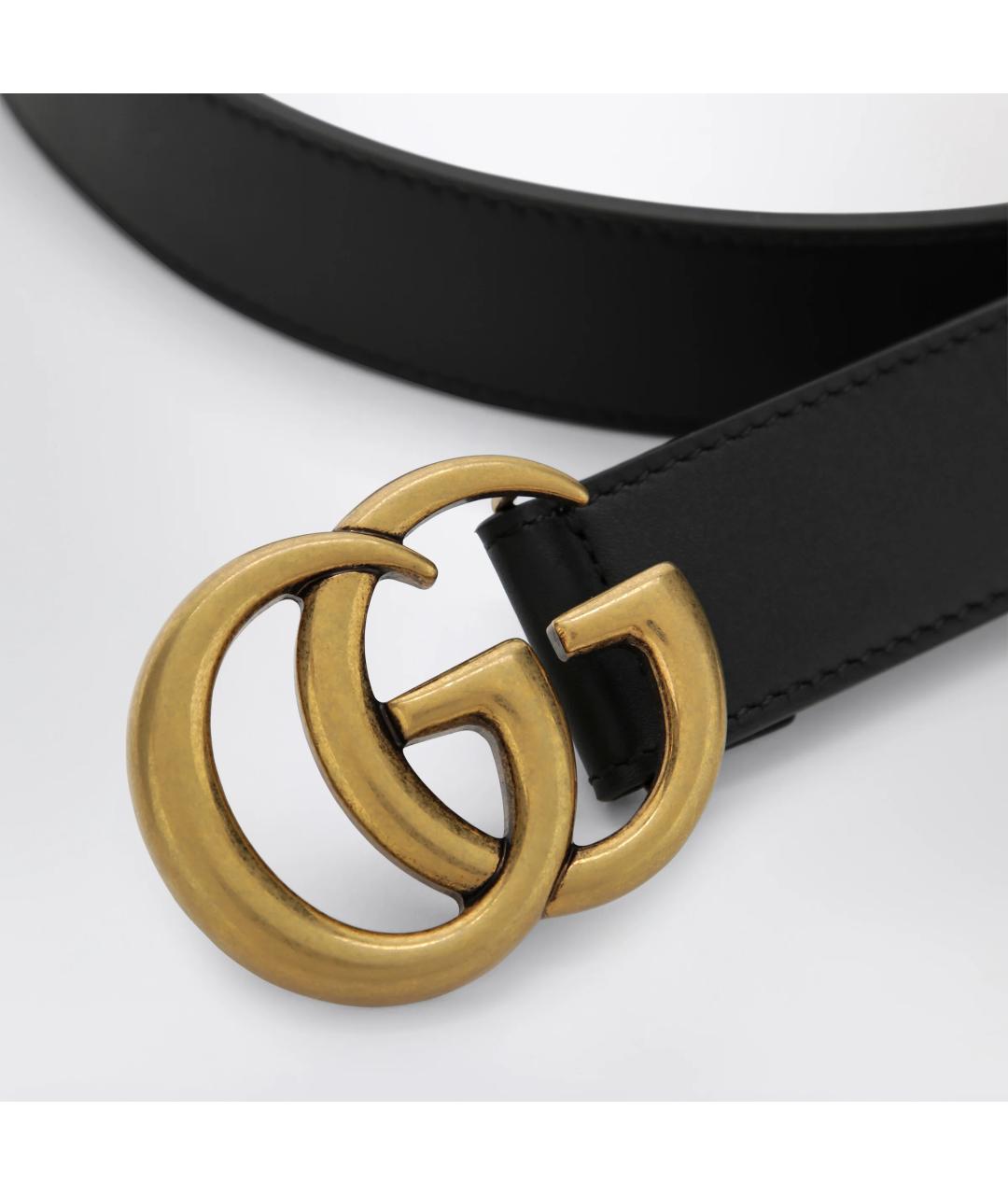 GUCCI Черный кожаный ремень, фото 2