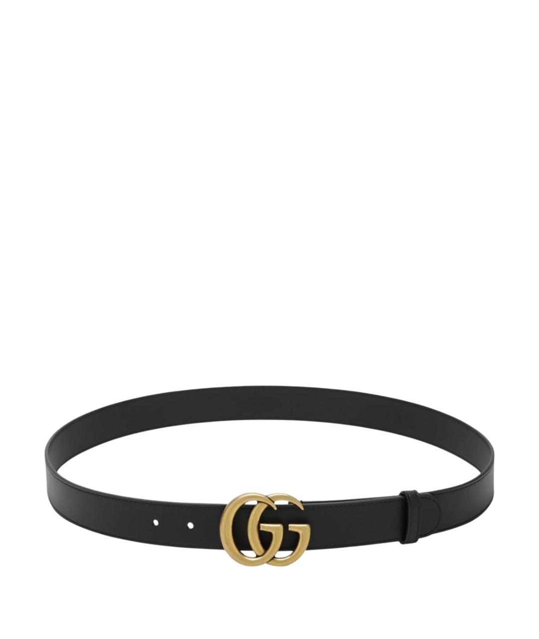 GUCCI Черный кожаный ремень, фото 1