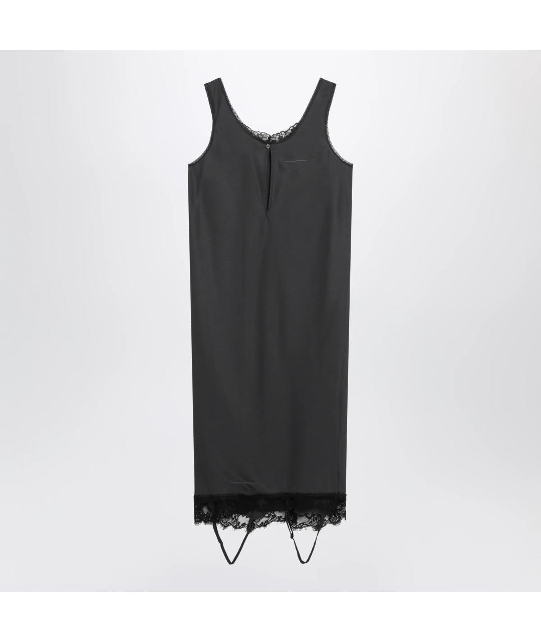 MM6 MAISON MARGIELA Антрацитовое вискозное вечернее платье, фото 2