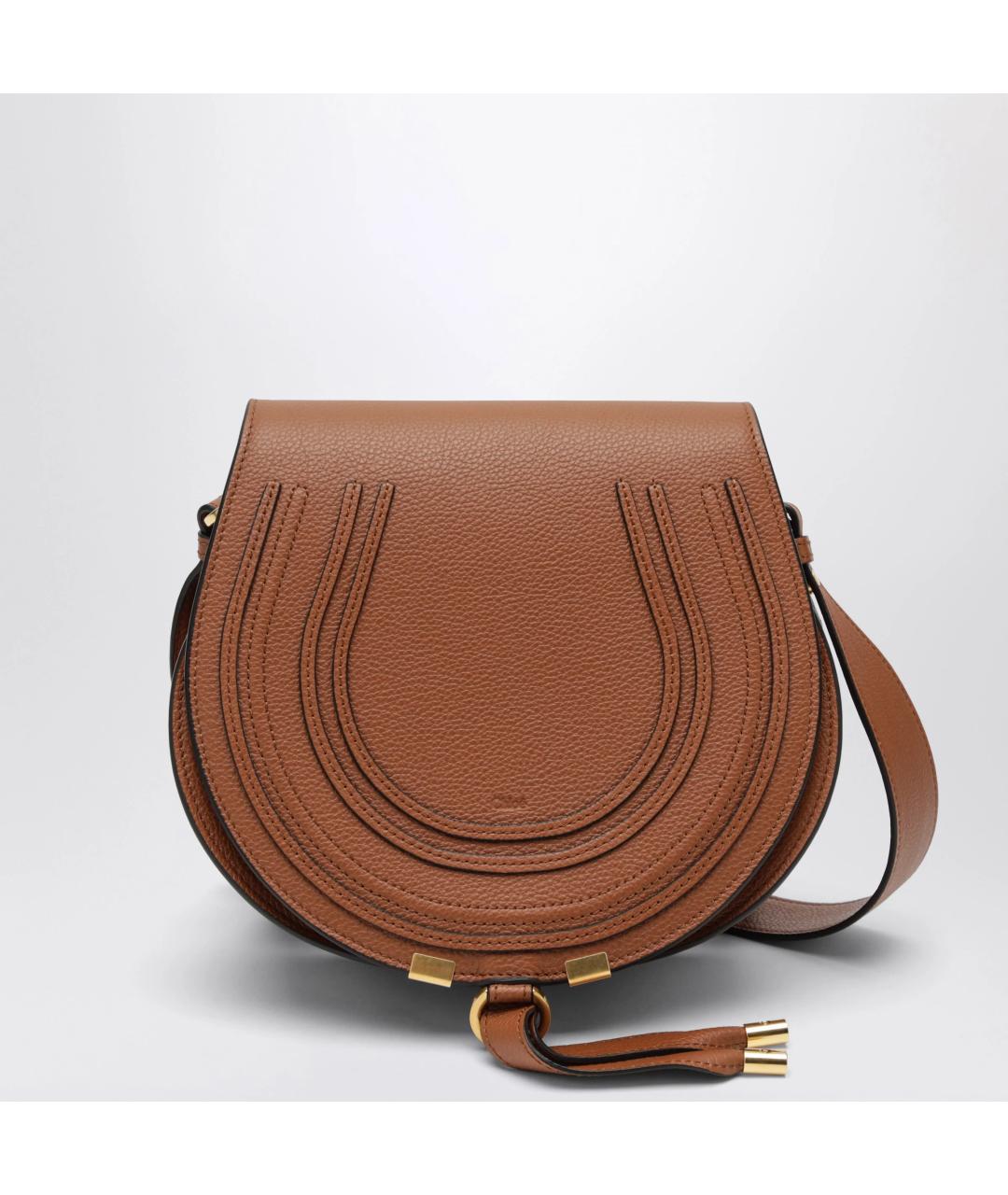 CHLOE Коричневая кожаная сумка через плечо, фото 3