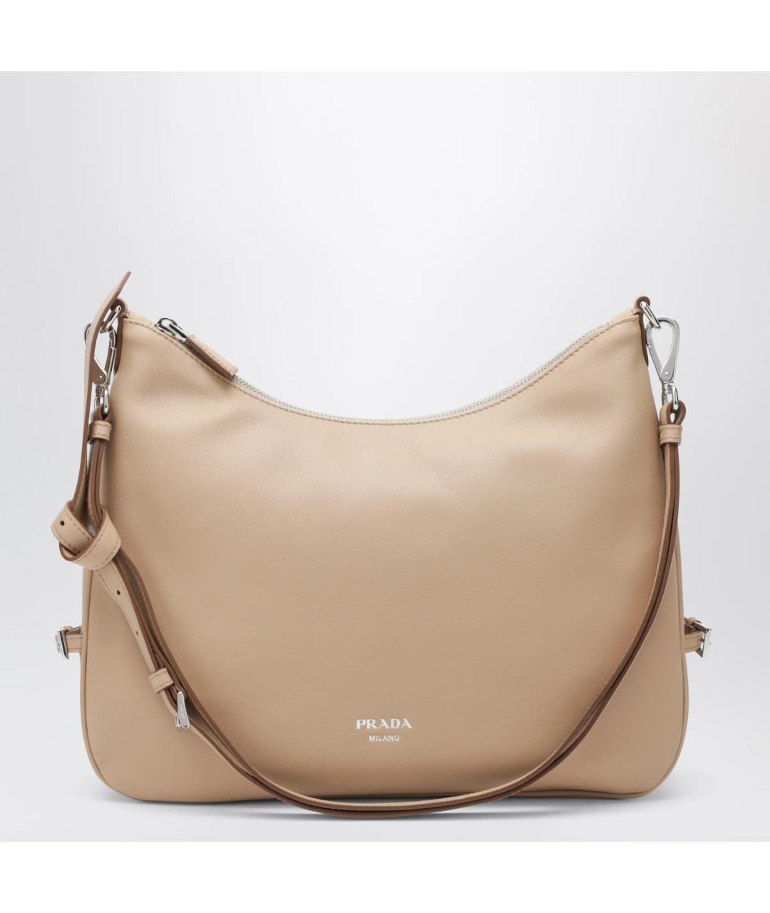 PRADA Бежевая кожаная сумка через плечо, фото 3