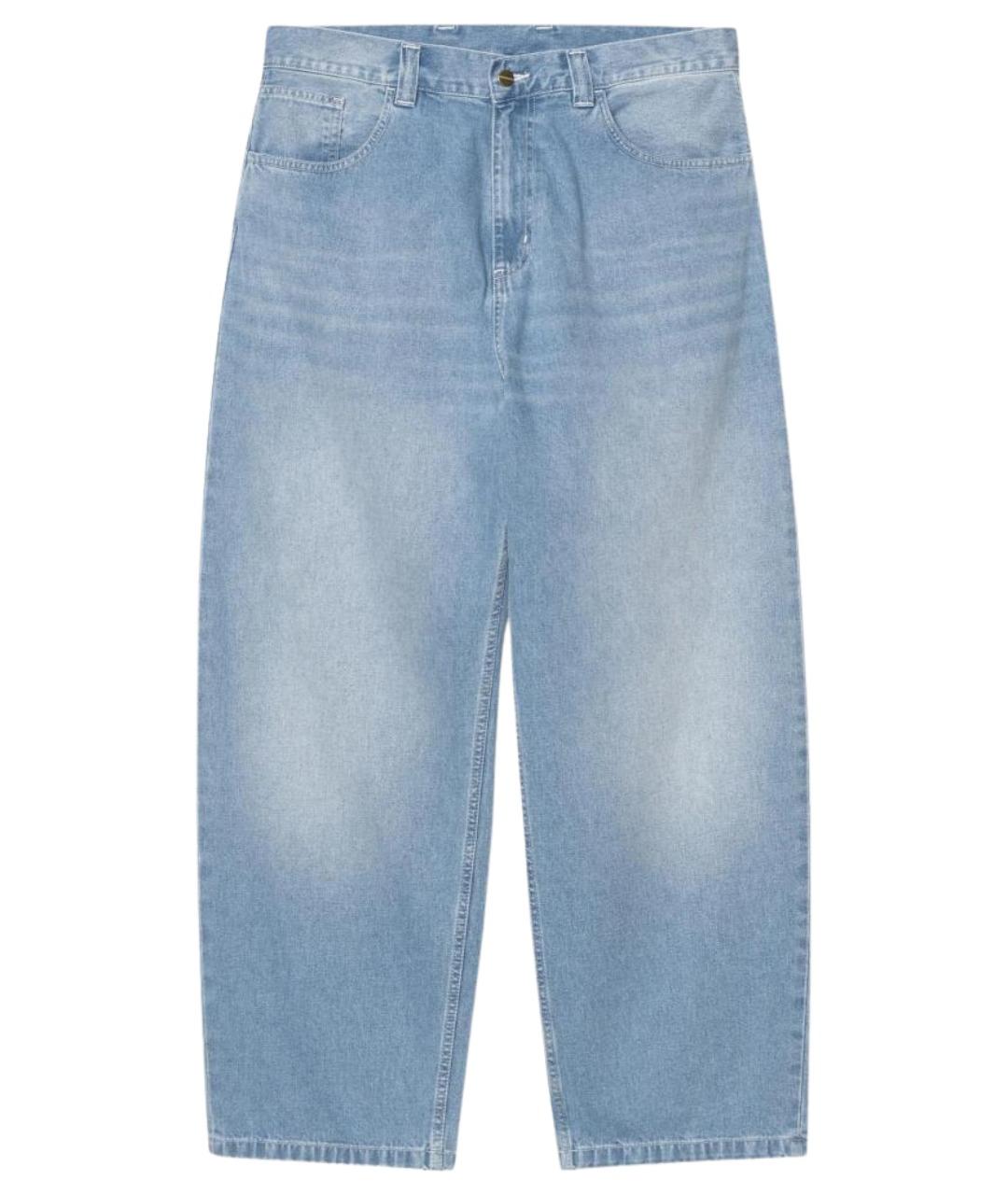CARHARTT WIP Голубые хлопковые прямые джинсы, фото 1