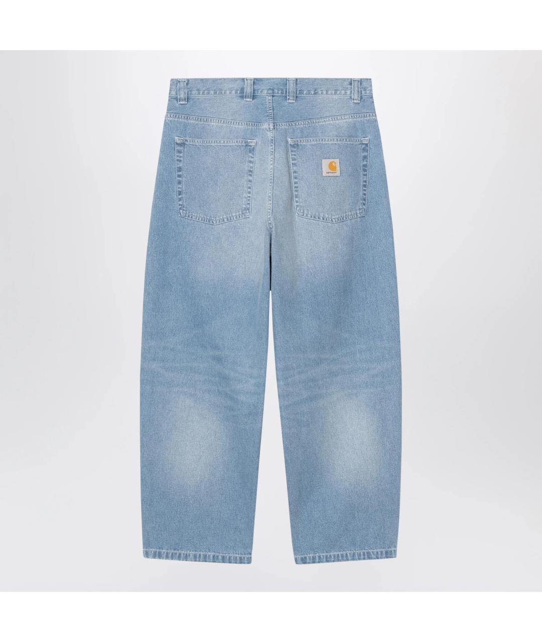 CARHARTT WIP Голубые хлопковые прямые джинсы, фото 2