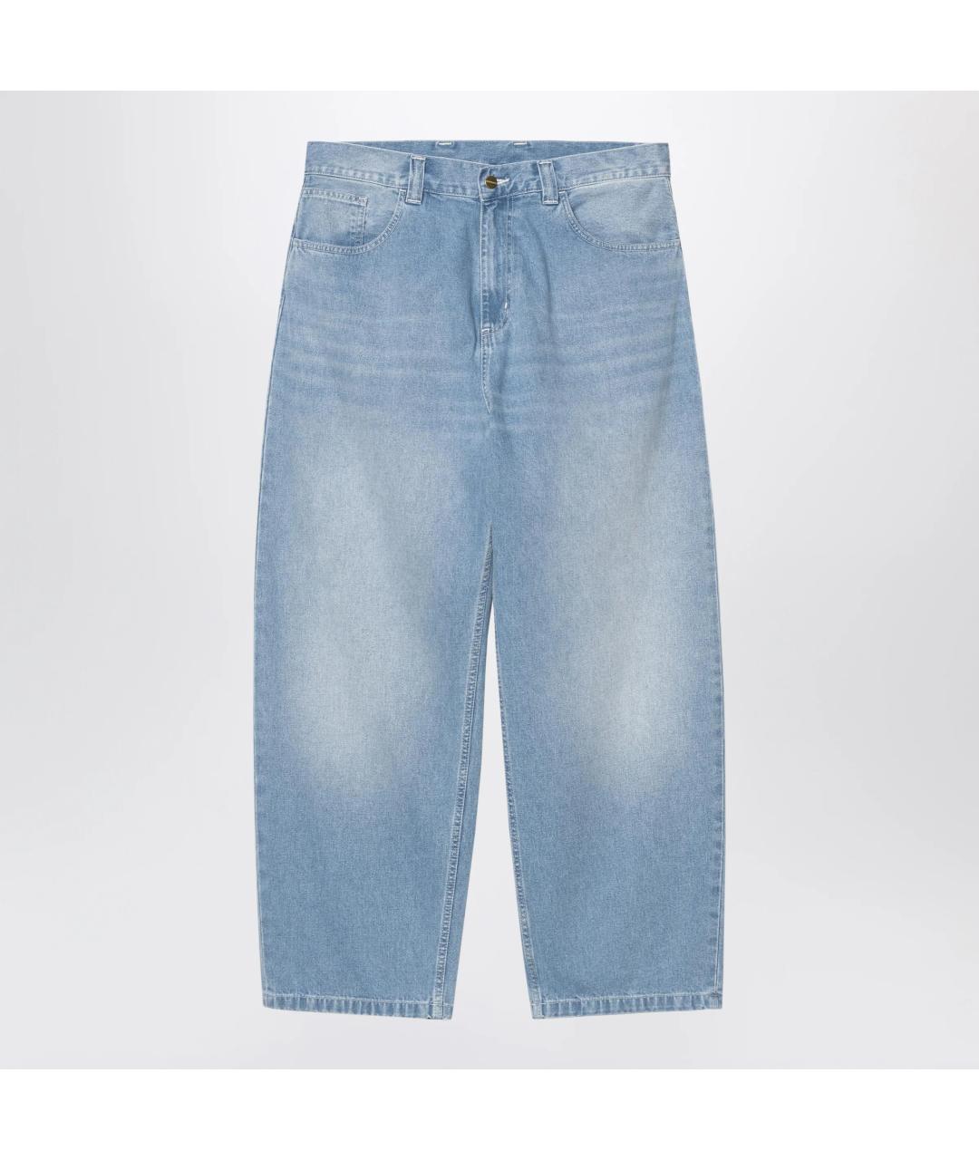 CARHARTT WIP Голубые хлопковые прямые джинсы, фото 3