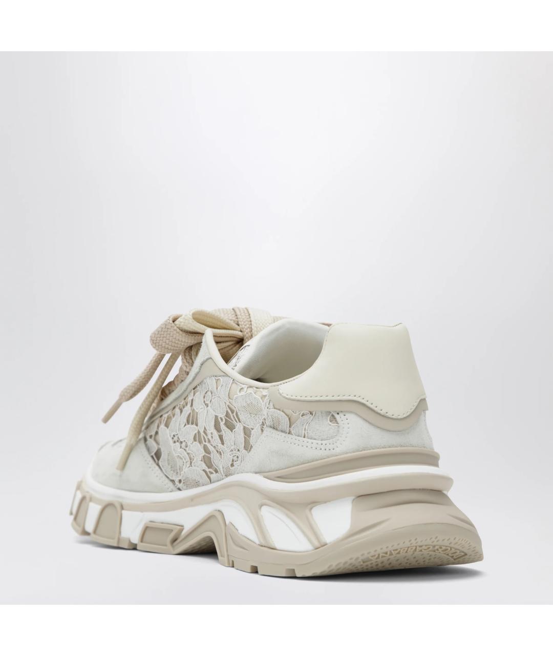 DOLCE&GABBANA Бежевые кожаные кроссовки, фото 2