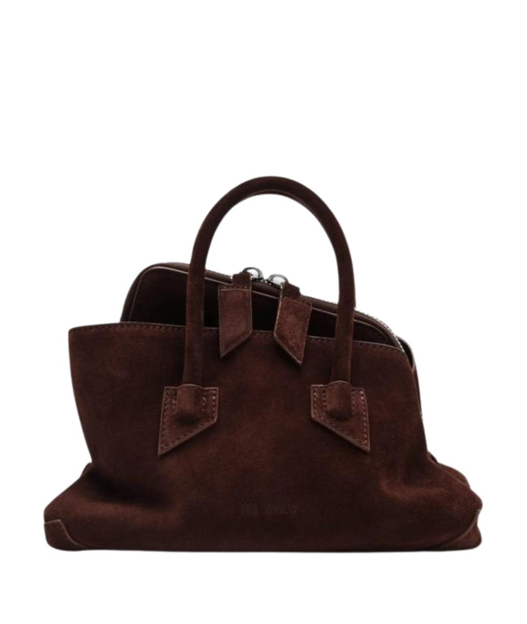 THE ATTICO Коричневая замшевая сумка тоут, фото 1