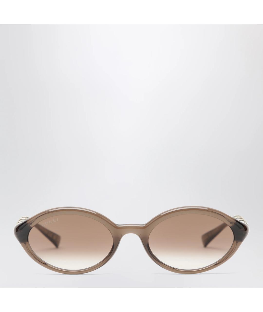 GUCCI Коричневые пластиковые солнцезащитные очки, фото 3