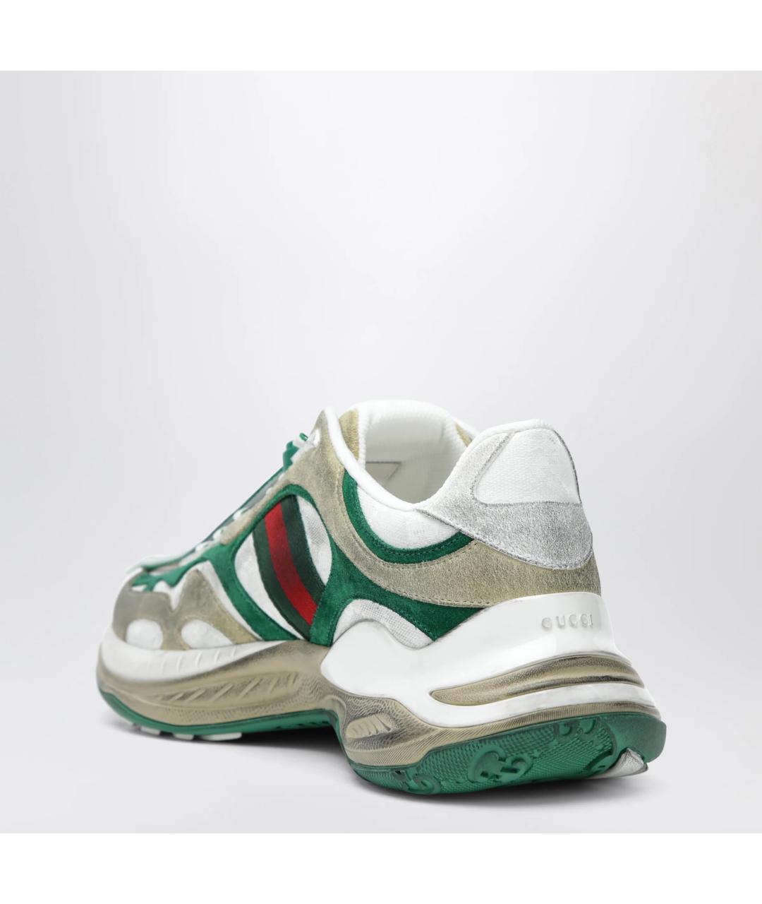 GUCCI Бежевые замшевые низкие кроссовки / кеды, фото 2