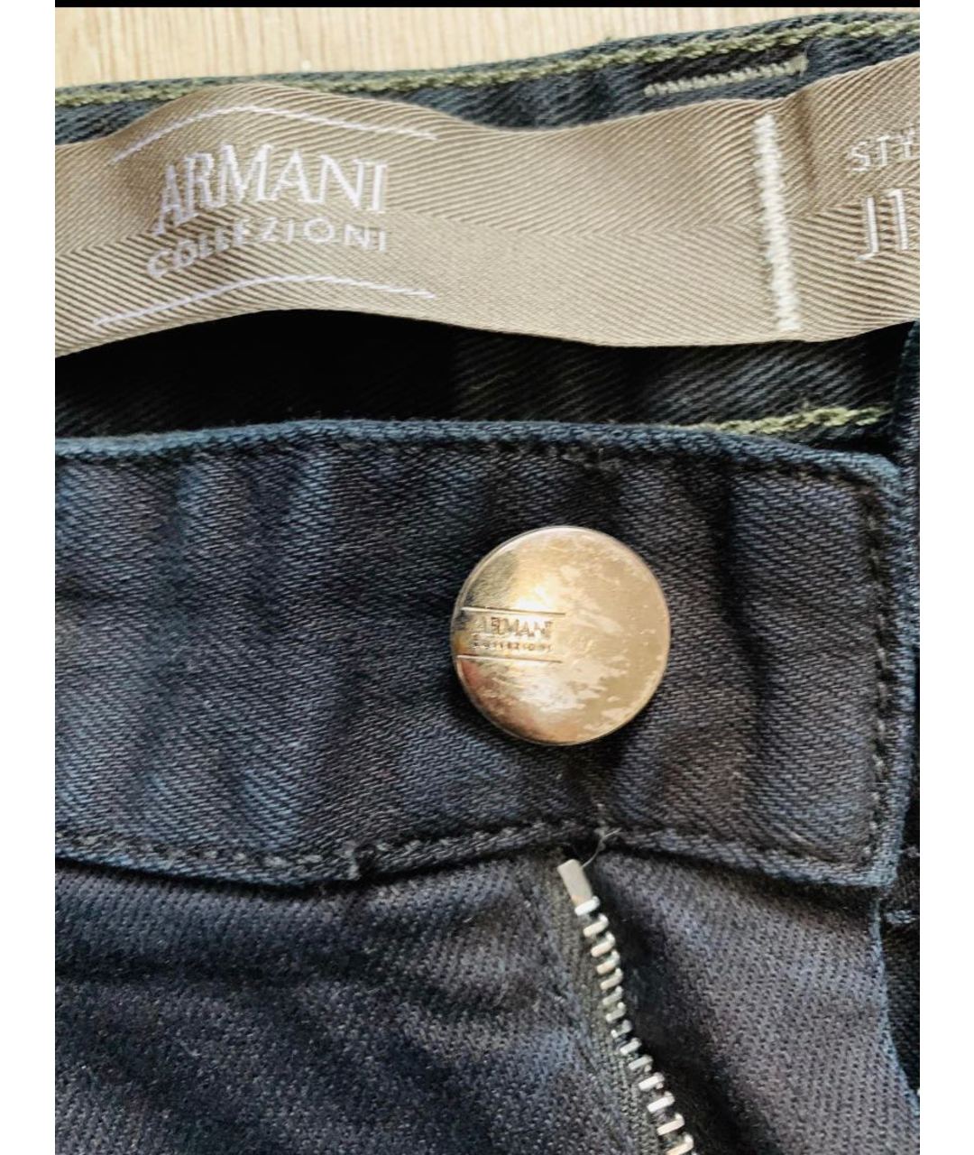 ARMANI COLLEZIONI Антрацитовые хлопко-эластановые джинсы, фото 2