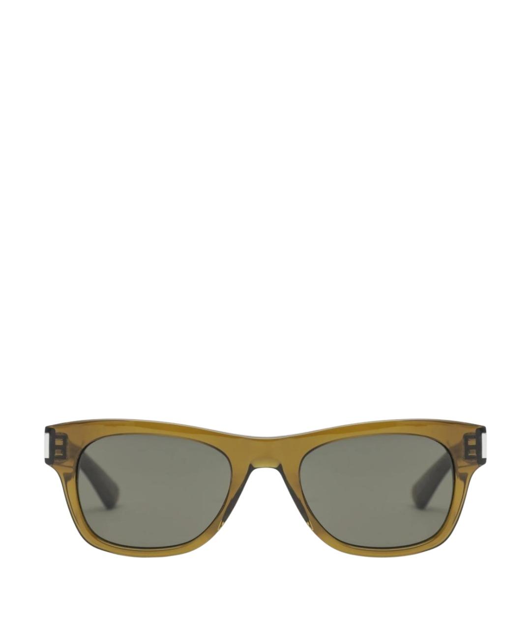 SAINT LAURENT Коричневые пластиковые солнцезащитные очки, фото 1