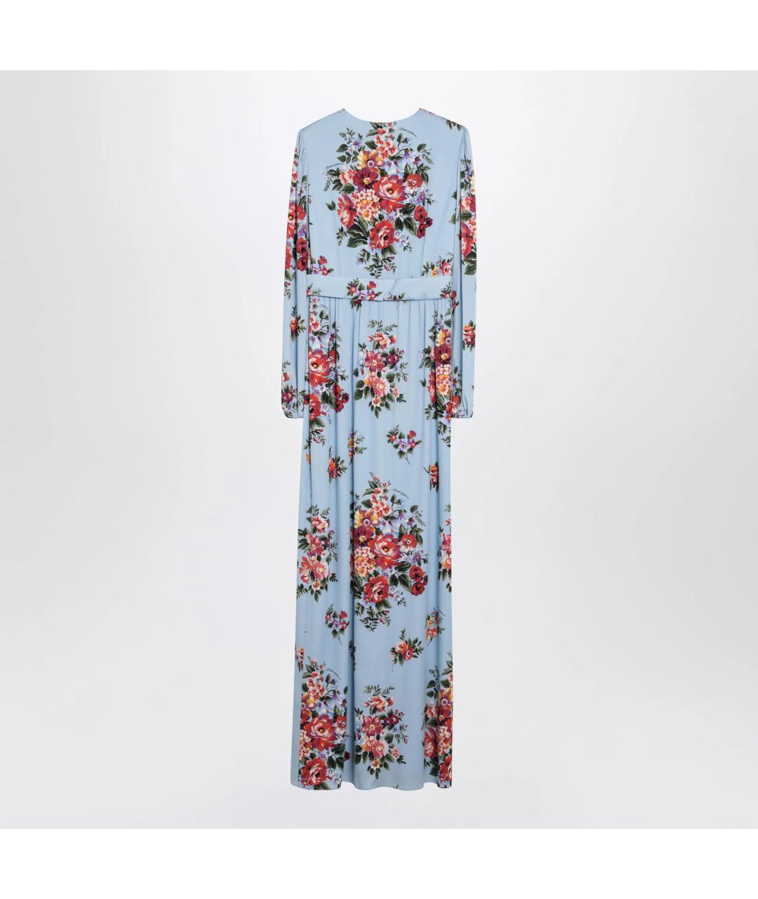 DOLCE&GABBANA Голубое шелковое платье, фото 2