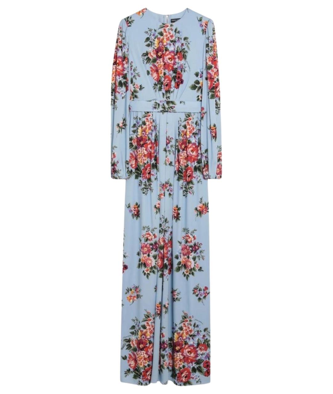 DOLCE&GABBANA Голубое шелковое платье, фото 1