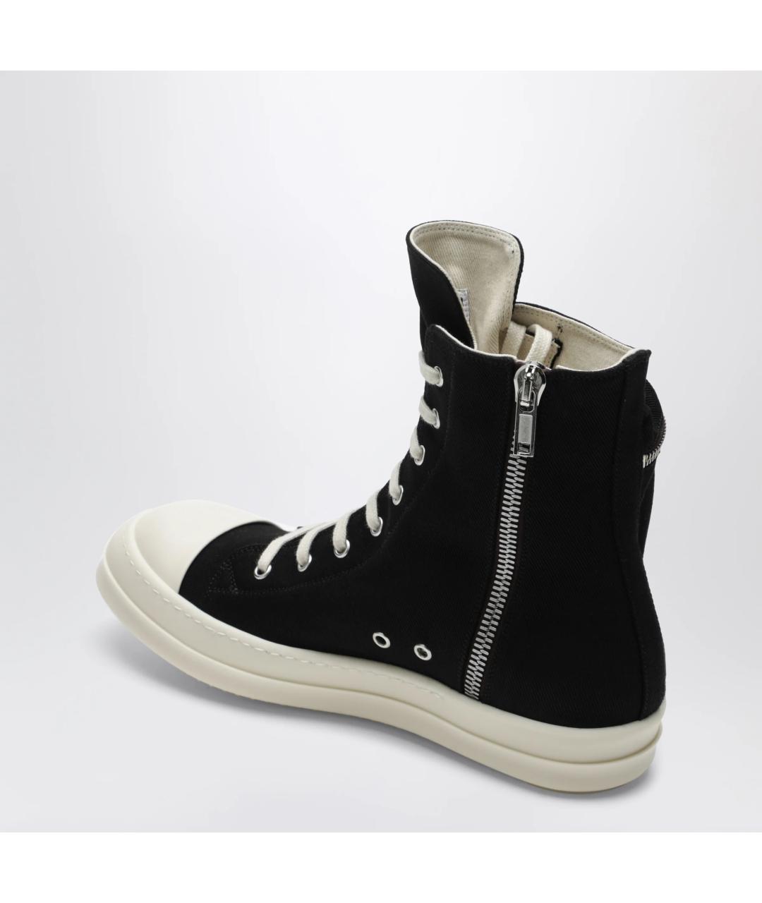 RICK OWENS DRKSHDW Черные текстильные высокие кроссовки / кеды, фото 2