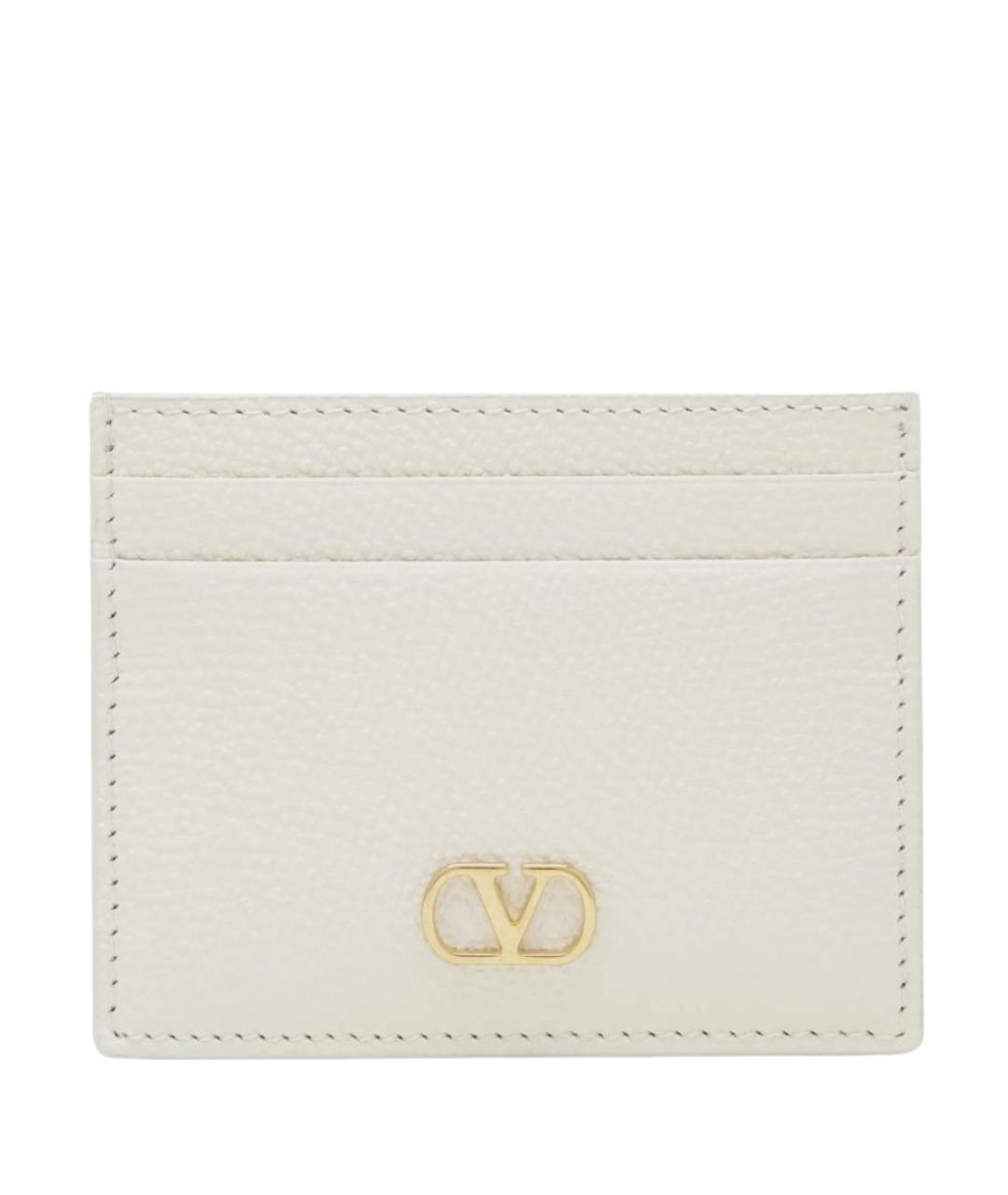 VALENTINO Белый кожаный кардхолдер, фото 1