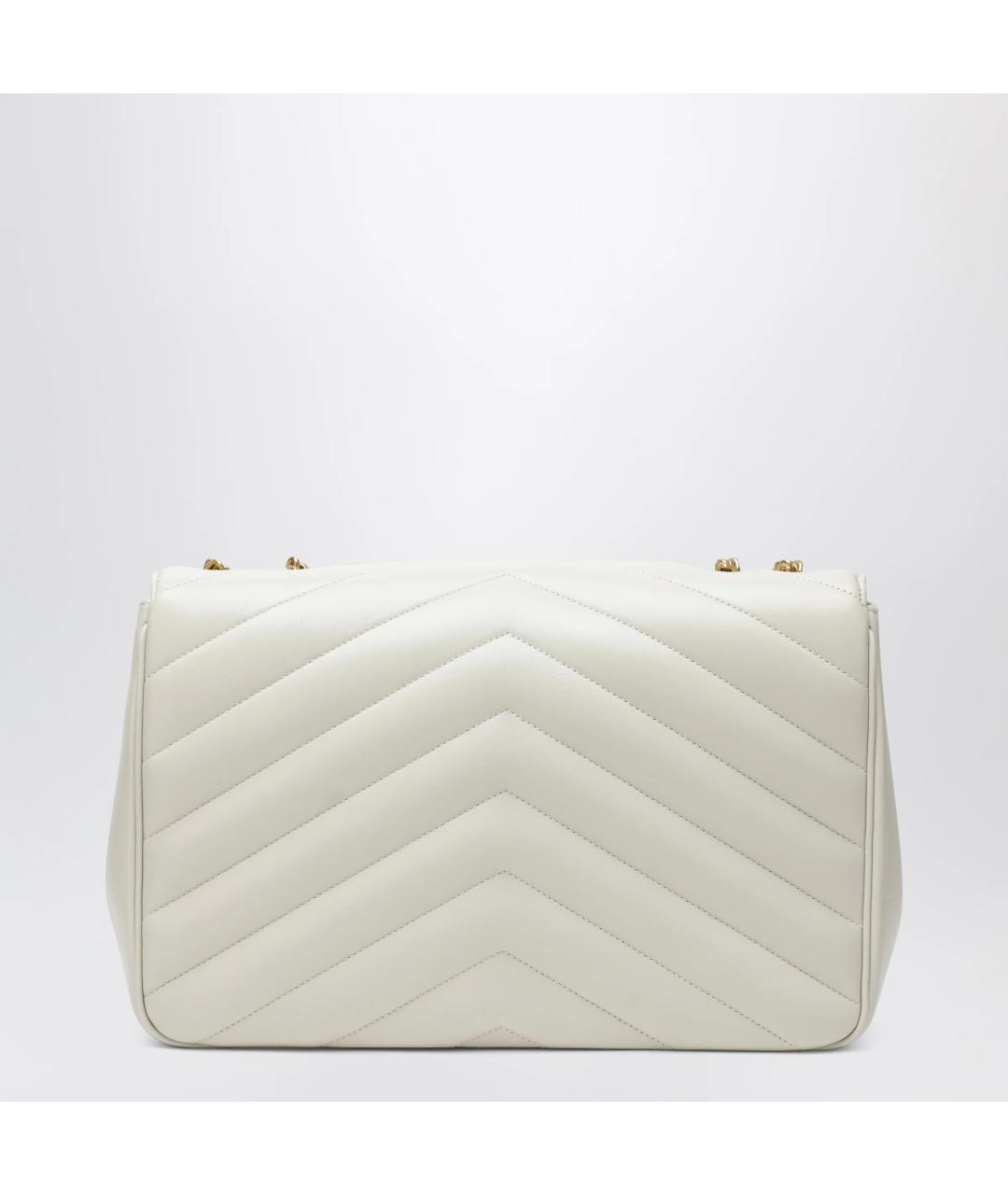 SAINT LAURENT Бежевая кожаная сумка через плечо, фото 2