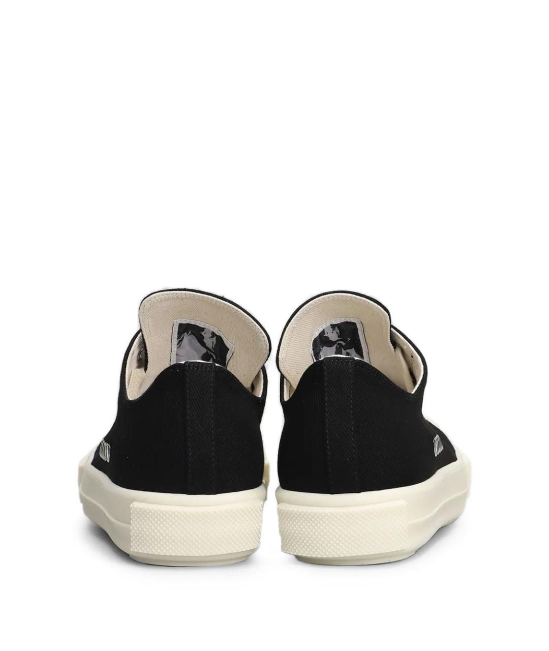 RICK OWENS DRKSHDW Черные текстильные низкие кроссовки / кеды, фото 4