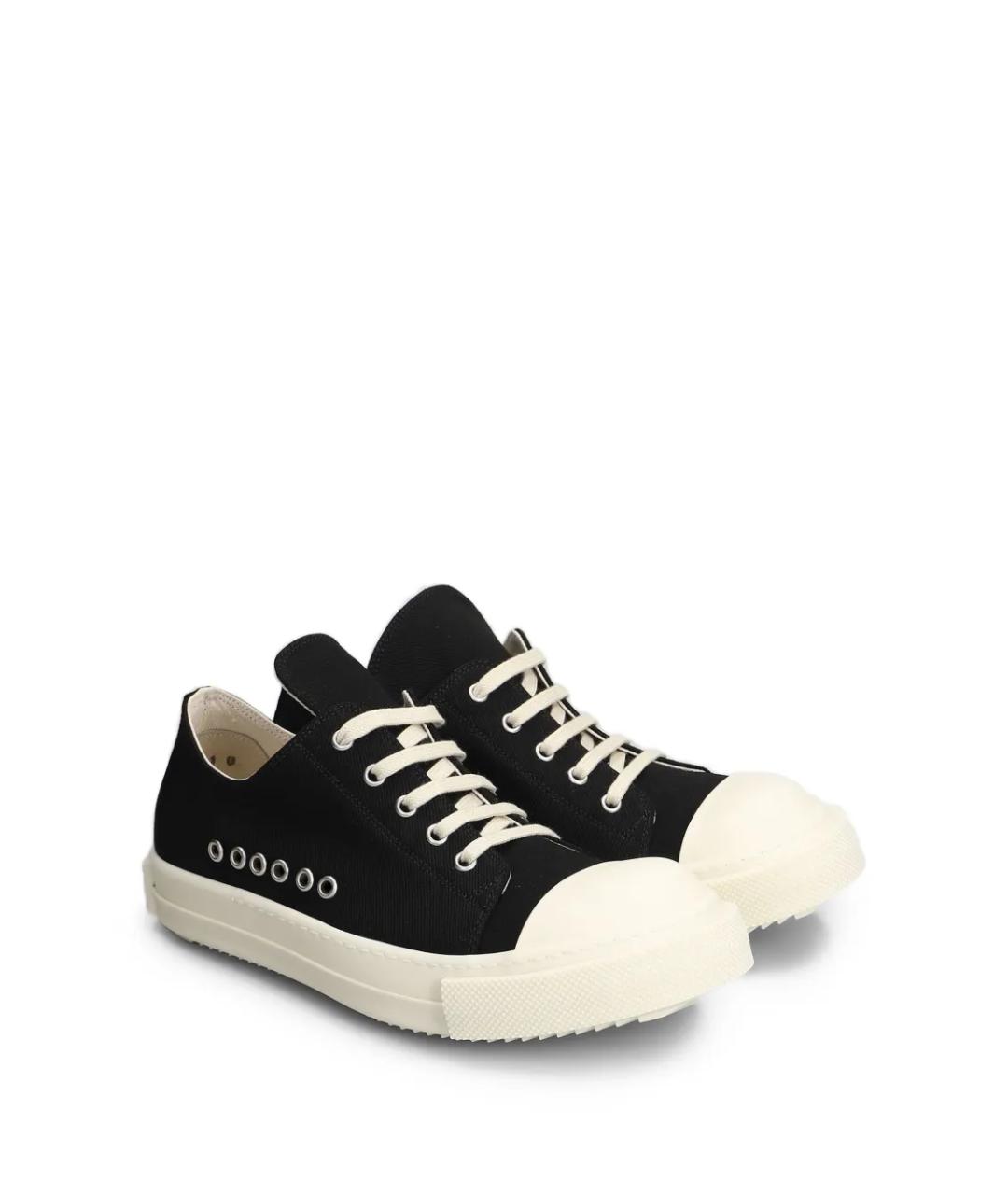 RICK OWENS DRKSHDW Черные текстильные низкие кроссовки / кеды, фото 2