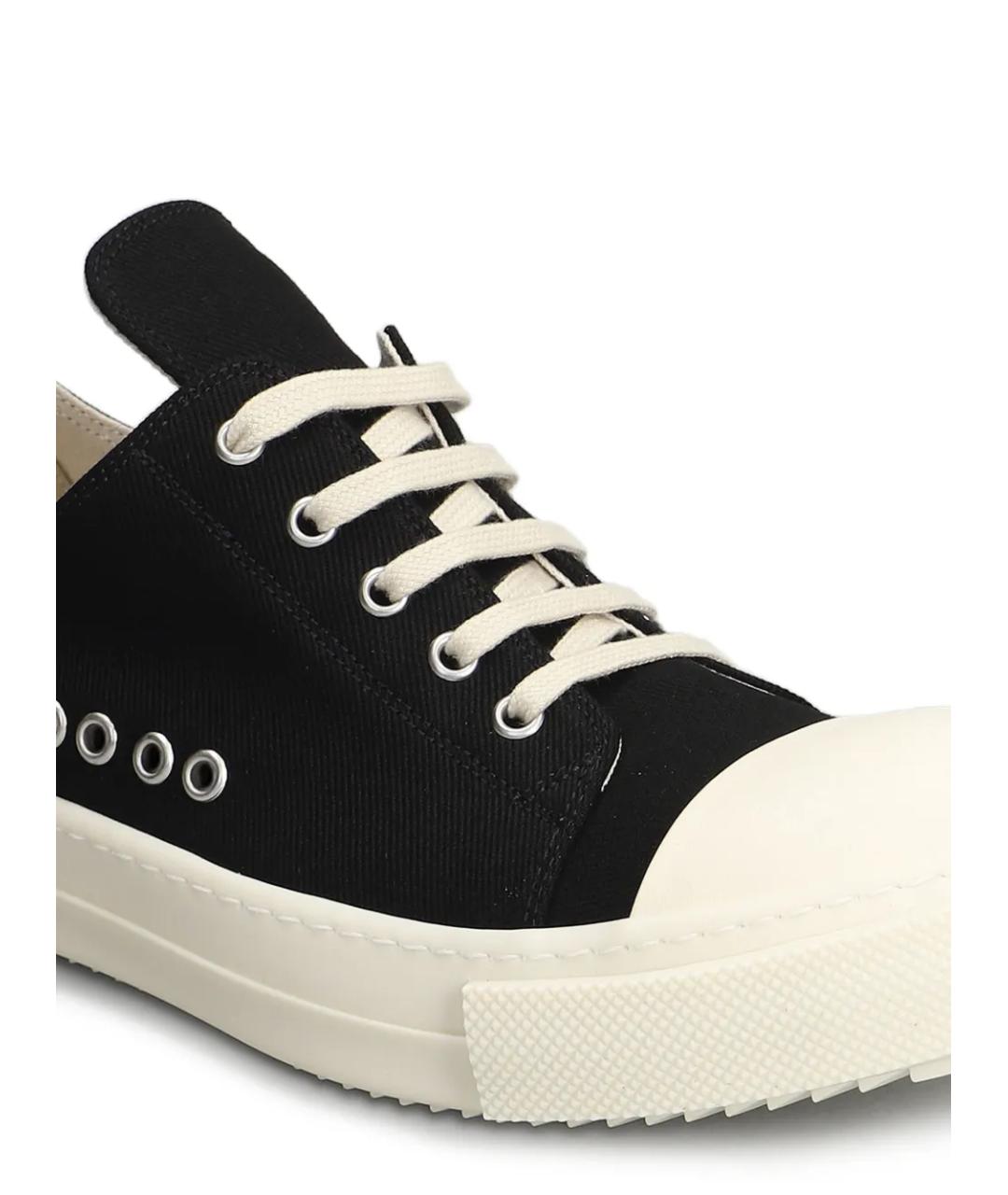 RICK OWENS DRKSHDW Черные текстильные низкие кроссовки / кеды, фото 3