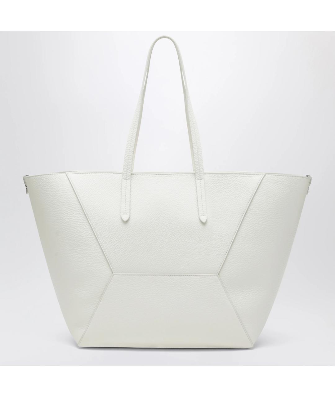 BRUNELLO CUCINELLI Белая кожаная сумка тоут, фото 2