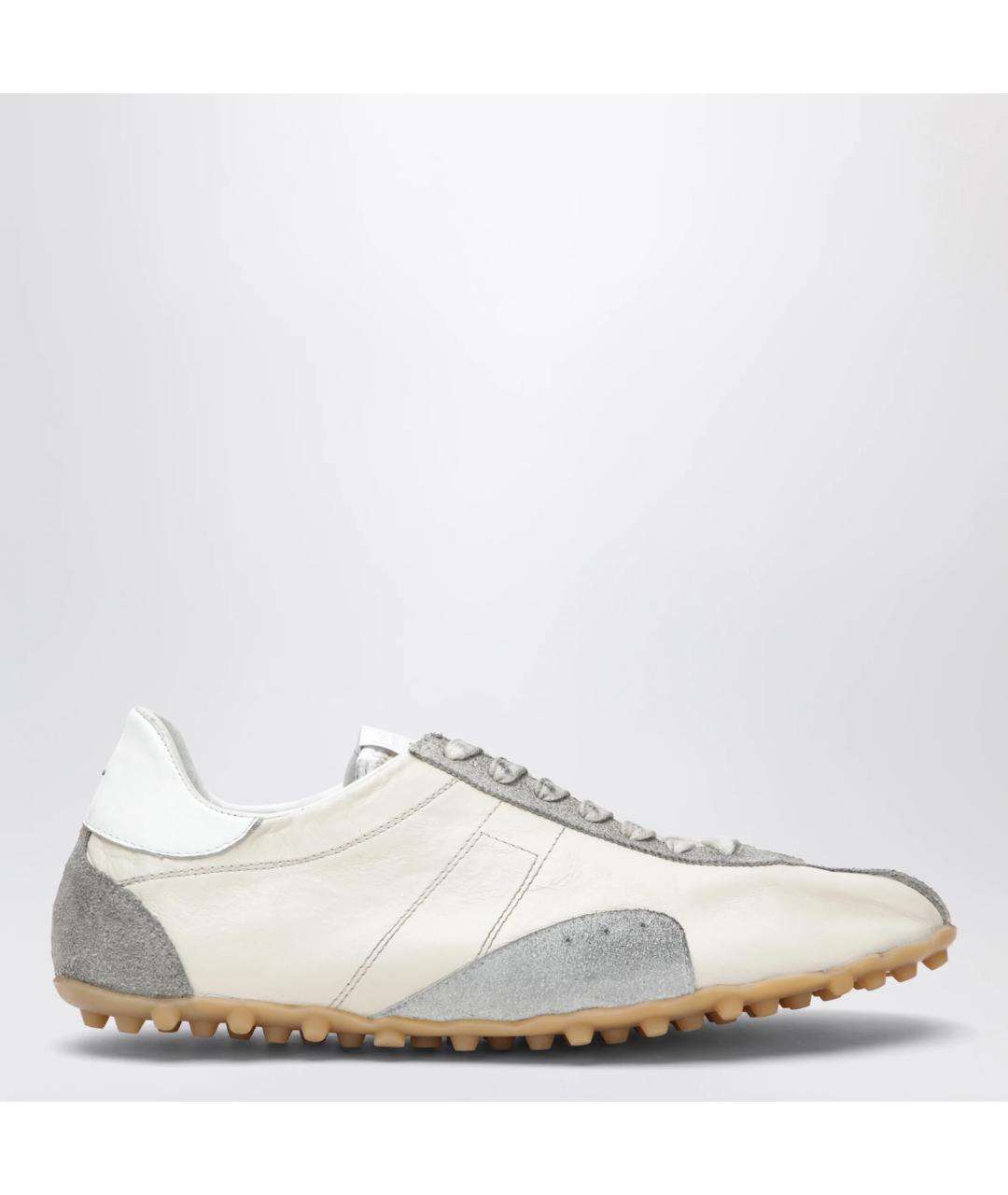 MAISON MARGIELA Белые кожаные низкие кроссовки / кеды, фото 3