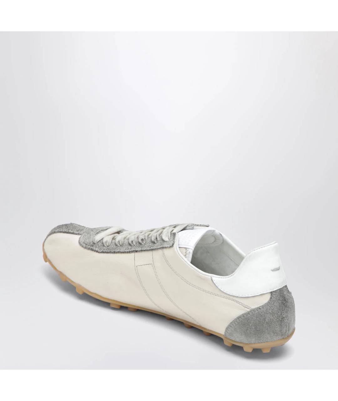 MAISON MARGIELA Белые кожаные низкие кроссовки / кеды, фото 2