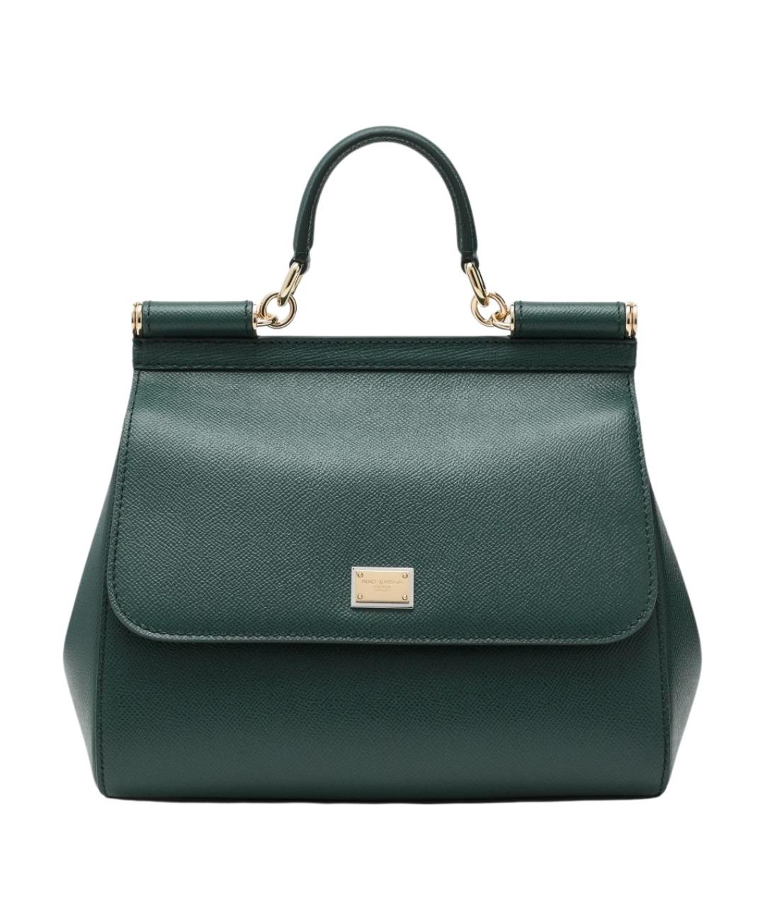 DOLCE&GABBANA Зеленая кожаная сумка тоут, фото 1