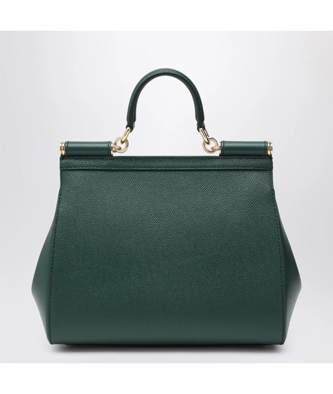 DOLCE&GABBANA Зеленая кожаная сумка тоут, фото 2