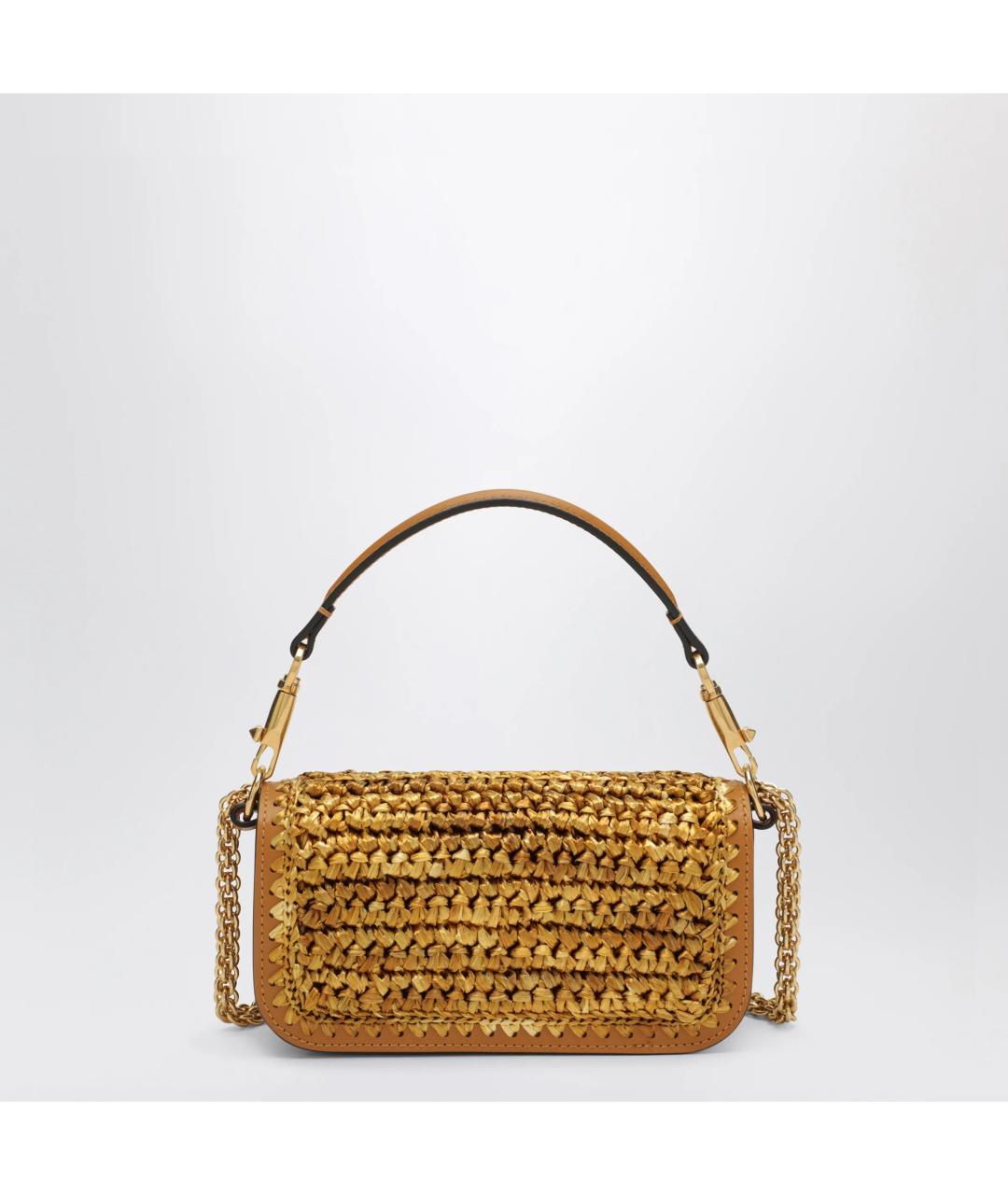 VALENTINO Бежевая пелетеная сумка с короткими ручками, фото 2