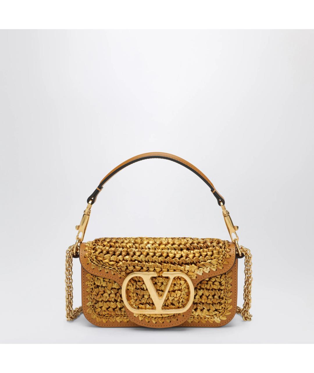 VALENTINO Бежевая пелетеная сумка с короткими ручками, фото 3