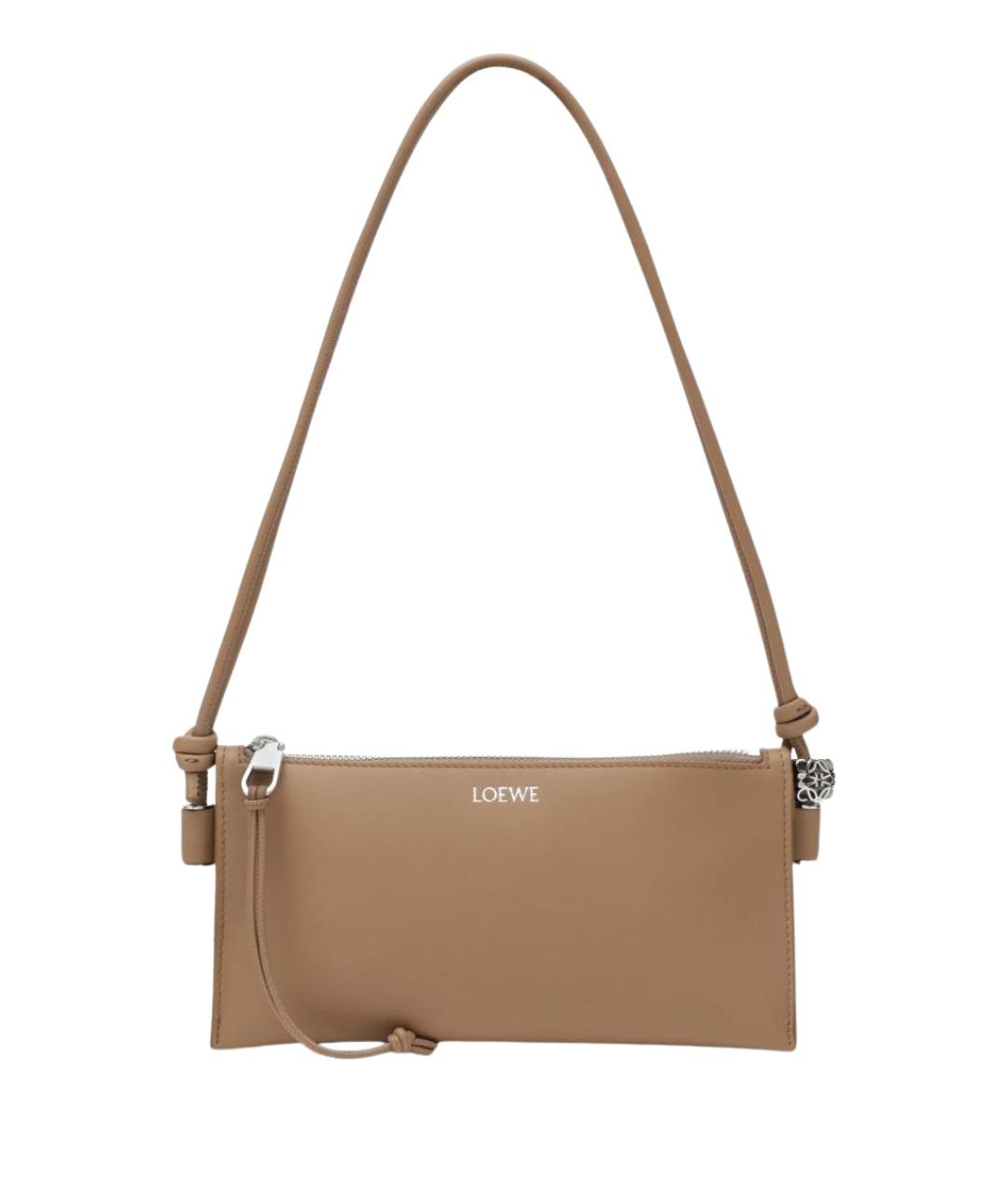 LOEWE Бежевая кожаная сумка через плечо, фото 1