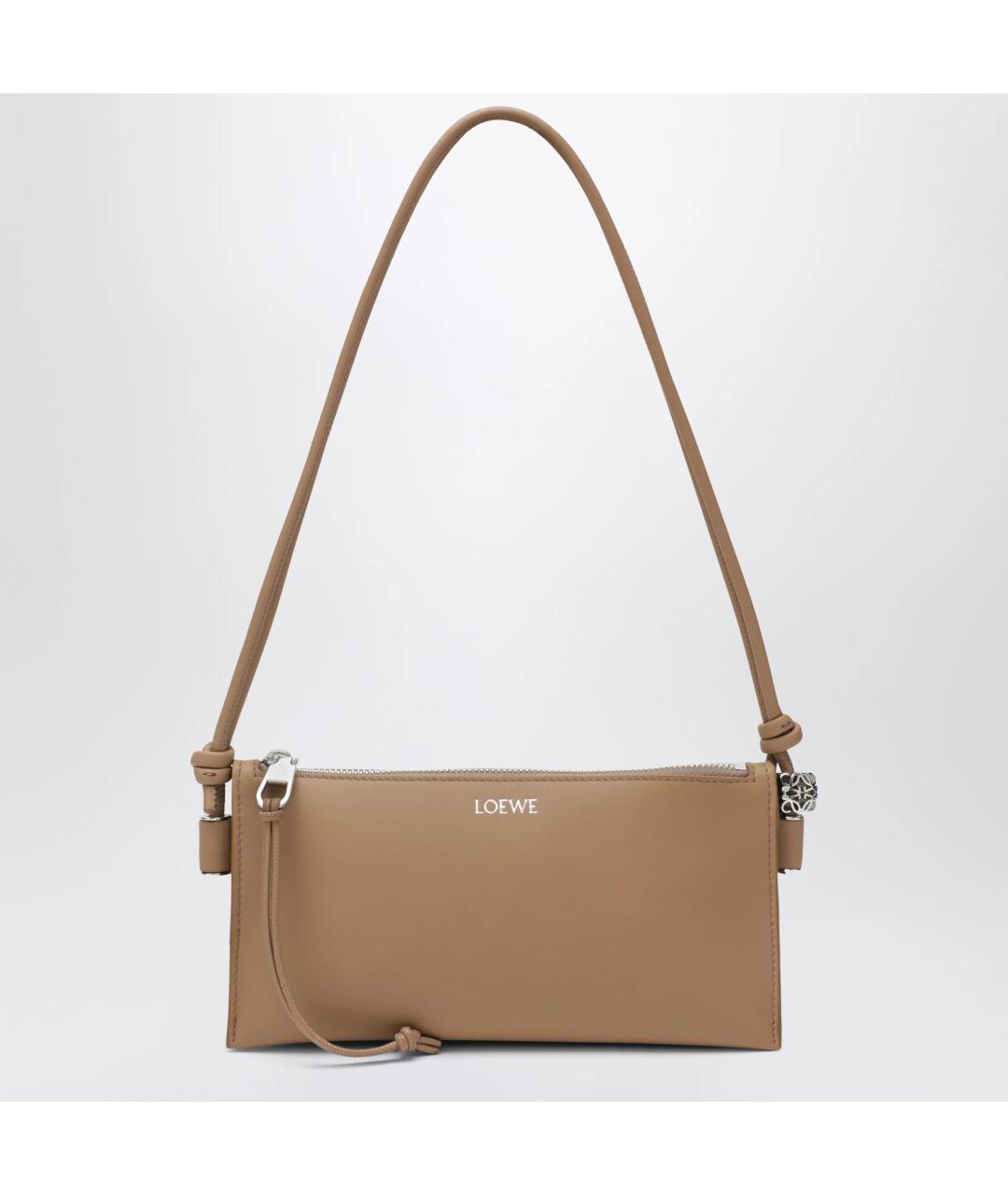 LOEWE Бежевая кожаная сумка через плечо, фото 3