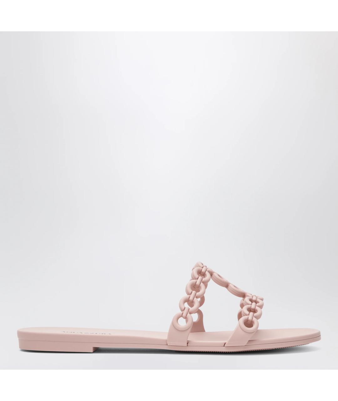 AQUAZZURA Розовые резиновые шлепанцы, фото 3