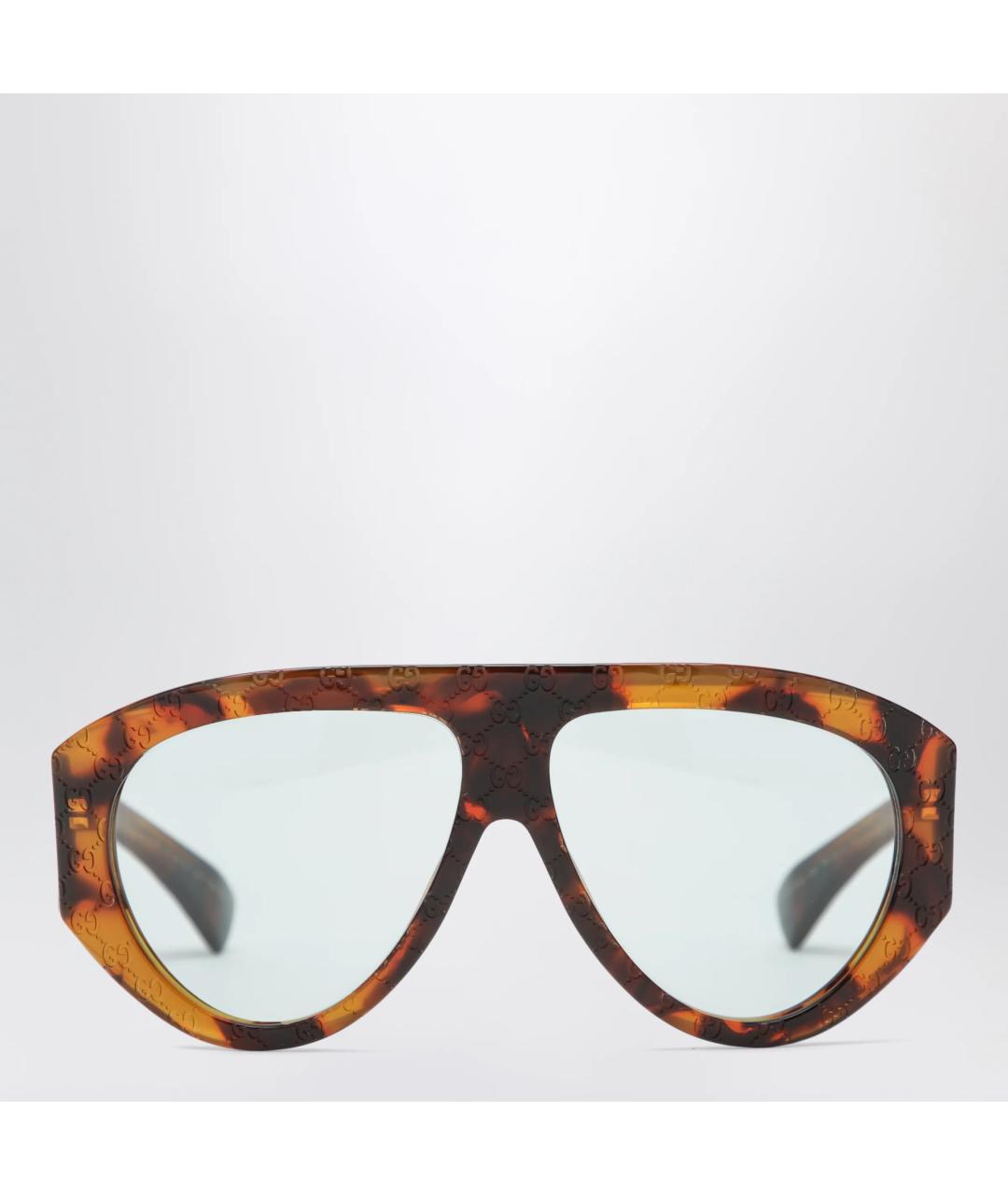 GUCCI Коричневые пластиковые солнцезащитные очки, фото 3