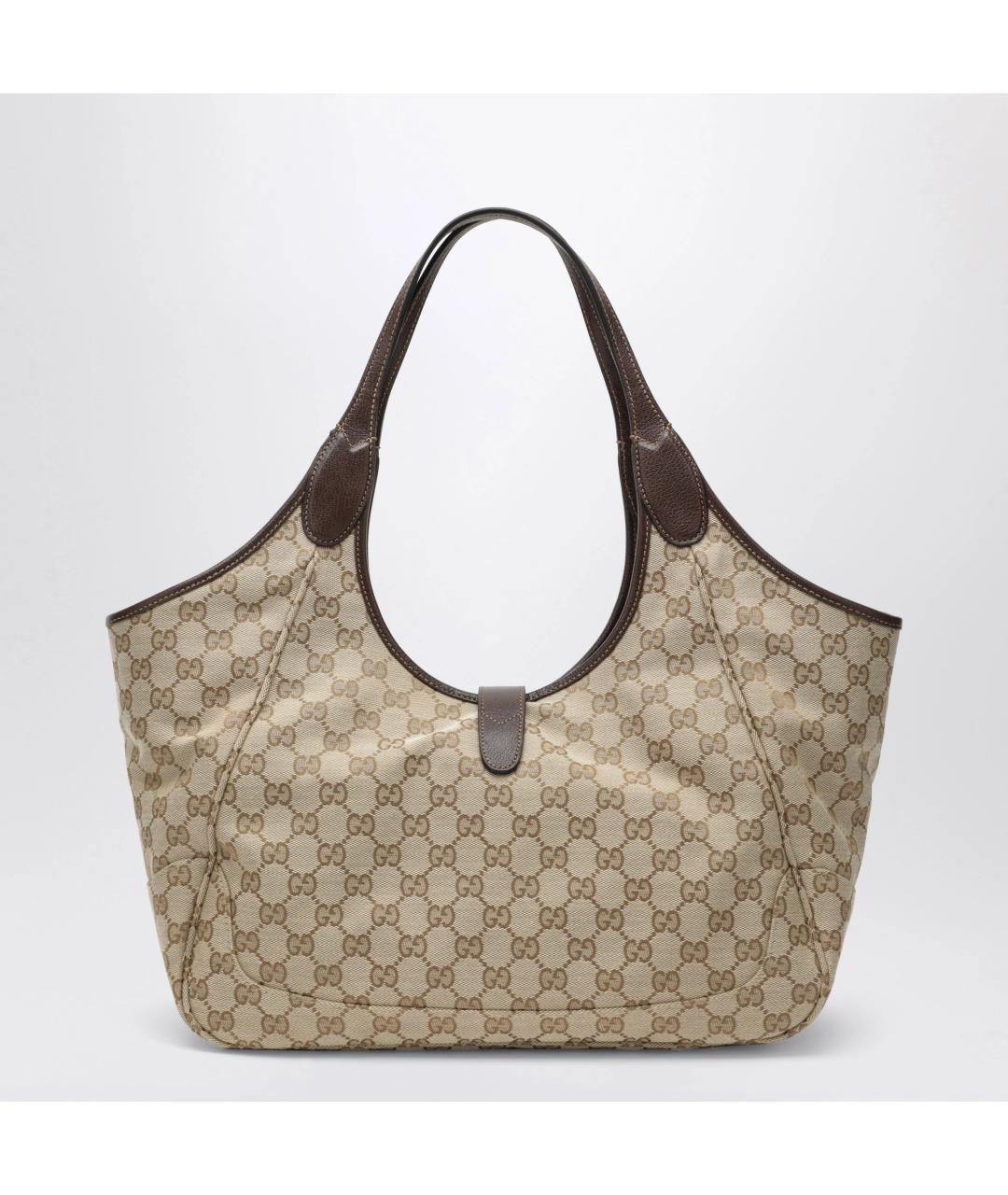 GUCCI Бежевая тканевая сумка тоут, фото 2