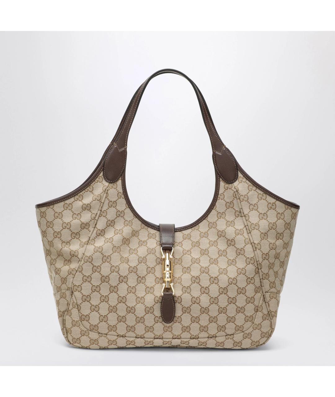 GUCCI Бежевая тканевая сумка тоут, фото 3