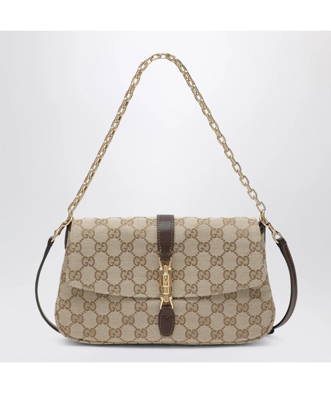 GUCCI Бежевая тканевая сумка через плечо, фото 3