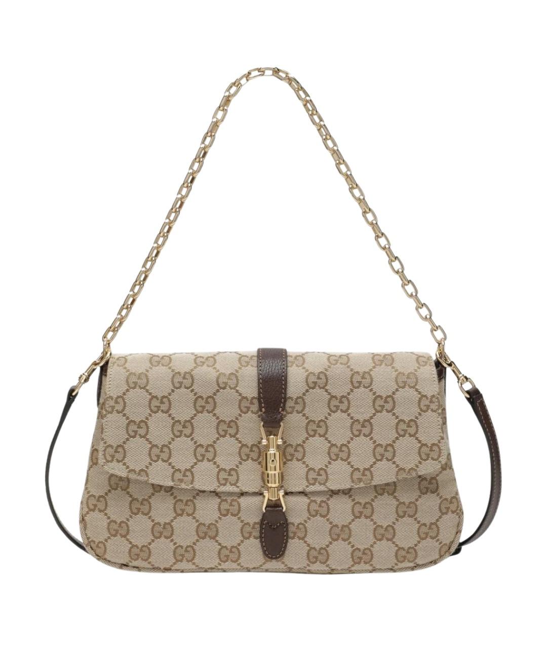 GUCCI Бежевая тканевая сумка через плечо, фото 1